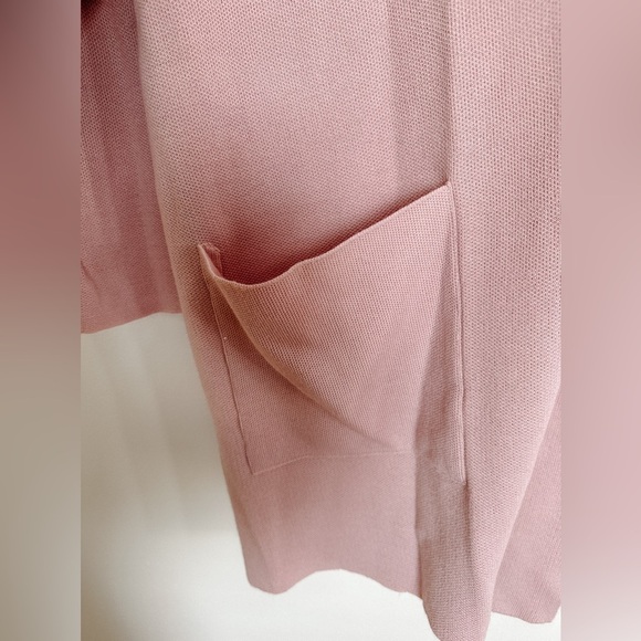 Nina Leonard - Blush Pink - Long Open Front Cardigan - Size: Large - Picture 6 of 8